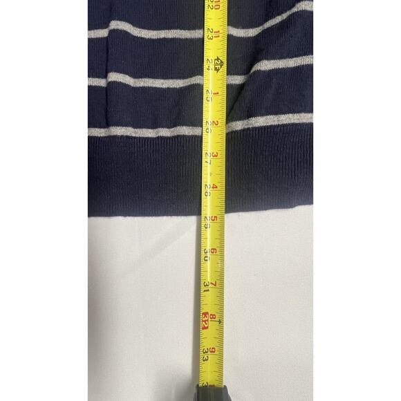 Lot Of 2- J Crew Men's Harbor Cotton Sweaters XL Crewneck Striped Navy Gray - Picture 5 of 10
